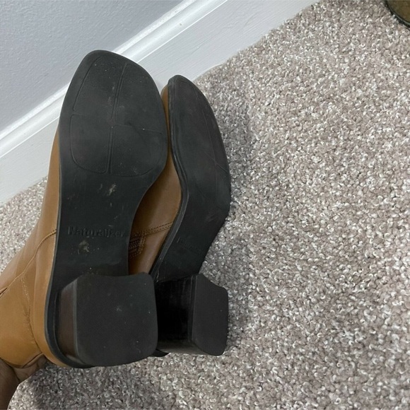 VTG 90s Y2K Naturalizer Boots Square Toe Chunky Heel Zip Mid Calf Boots - Picture 6 of 8
